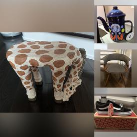 MaxSold Auction: This online auction includes NIB items such as Vans sneakers, cosmetics, laptop stand, lighting and kitchenware, armchairs, Pottery Barn serveware, vintage glassware, and more!